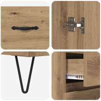 Produktbild för Skåp med låda 2 pcs Artisan Ek Konstruerat trä och glas