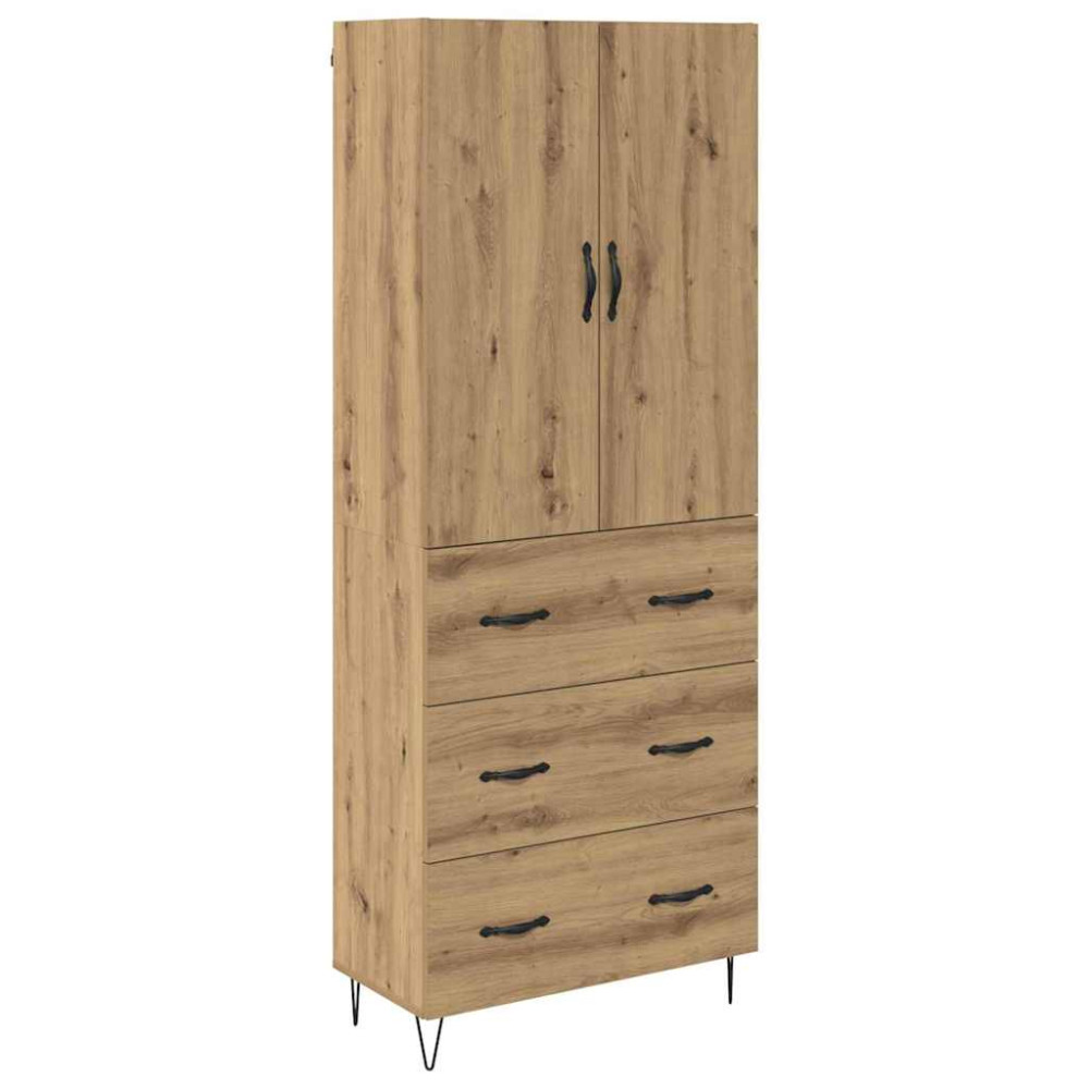 Produktbild för Skåp med låda 2 pcs Artisan Ek Konstruerat trä och glas