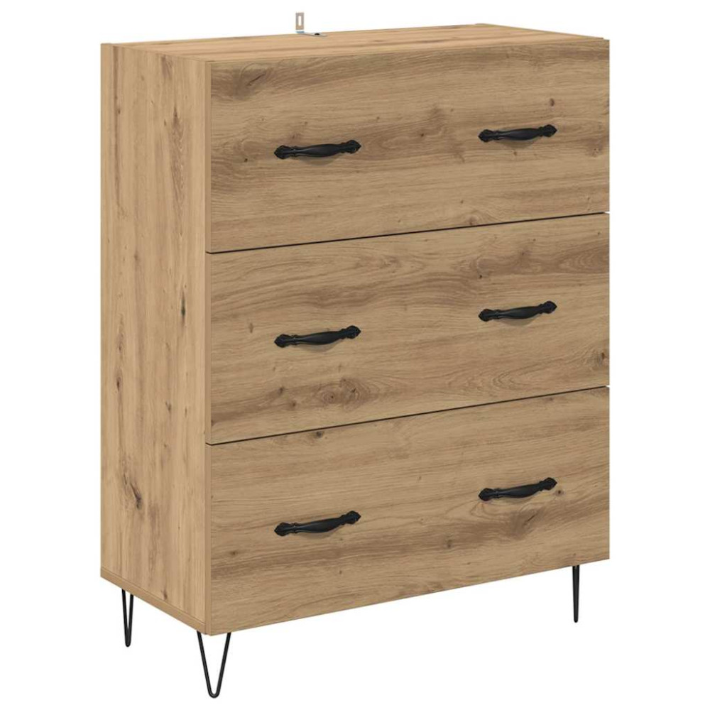 Produktbild för Skåp med låda 2 pcs Artisan Ek Konstruerat trä och glas