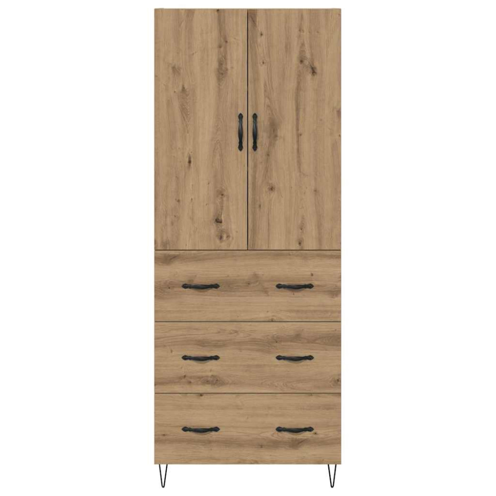 Produktbild för Skåp med låda 2 pcs Artisan Ek Konstruerat trä och glas