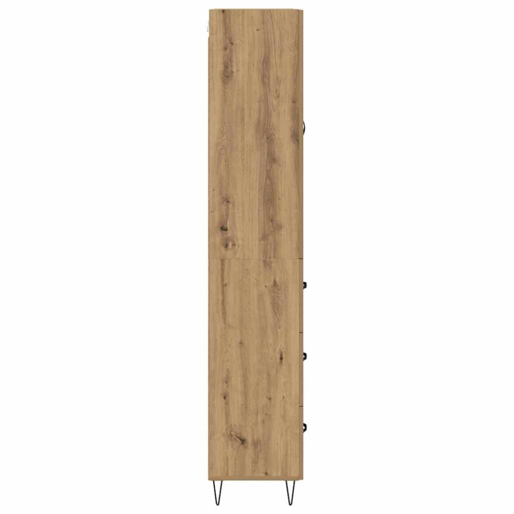 Produktbild för Skåp med låda 2 pcs Artisan Ek Konstruerat trä och glas