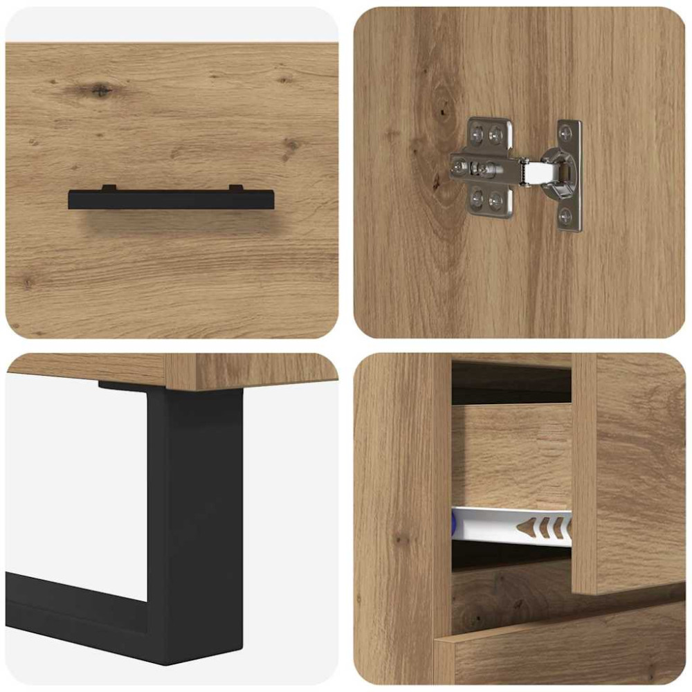 Produktbild för Skåp med låda 2 pcs Artisan Ek 69,5 x 34 x 180 cm