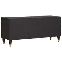 Produktbild för TV-skåp med hylla Svart 105 x 33 x 46 cm Massivt mangoträ