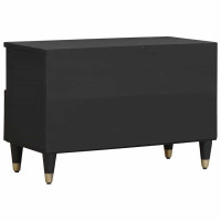 Produktbild för TV-skåp med låda Svart 70 x 33 x 46 cm Massivt mangoträ