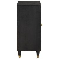Produktbild för Sideboard Svart 60 x 33 x 75 cm Massivt mangoträ