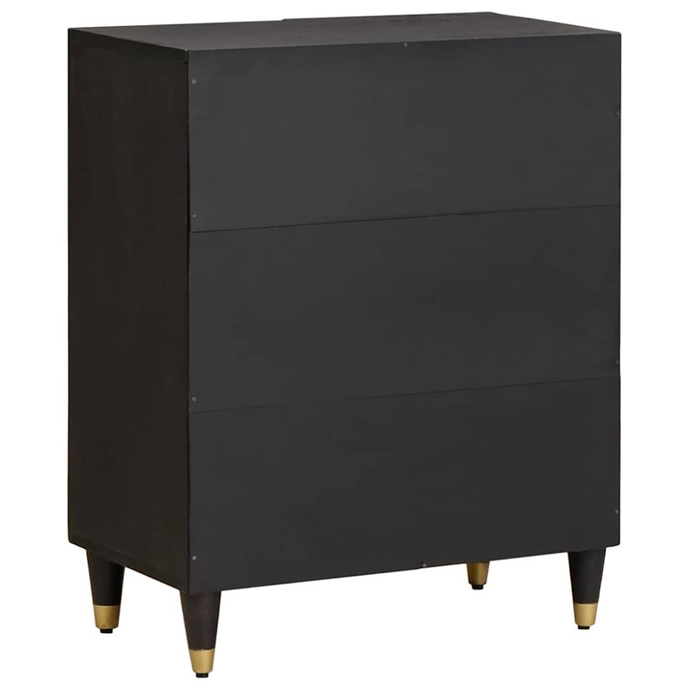 Produktbild för Sideboard Svart 60 x 33 x 75 cm Massivt mangoträ