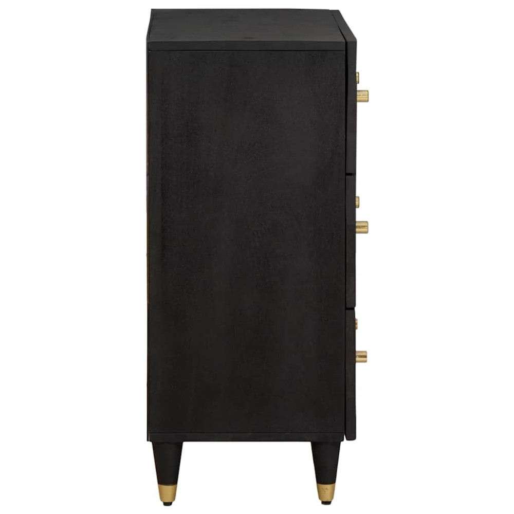 Produktbild för Sideboard Svart 60 x 33 x 75 cm Massivt mangoträ