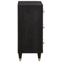 Produktbild för Sideboard Svart 60 x 33 x 75 cm Massivt mangoträ