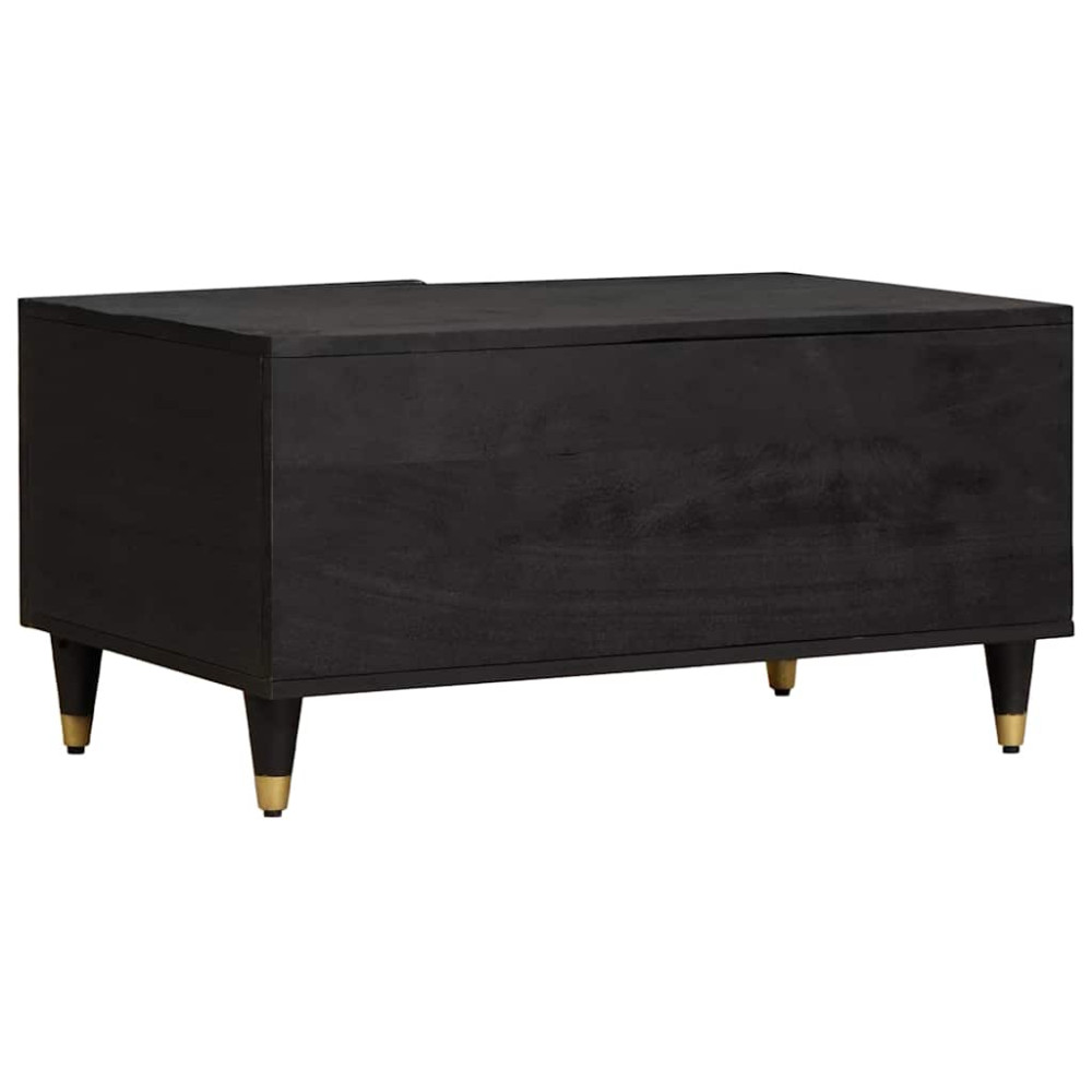 Produktbild för Kaffeebord Svart 80 x 50 x 40 cm Massivt mangoträ