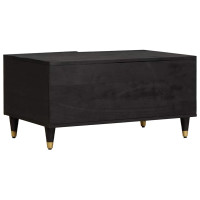 Produktbild för Kaffeebord Svart 80 x 50 x 40 cm Massivt mangoträ