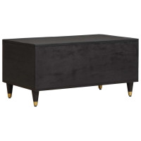 Produktbild för Kaffeebord Svart 80 x 50 x 40 cm Massivt mangoträ