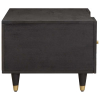 Produktbild för Kaffeebord Svart 100 x 54 x 40 cm Massivt mangoträ