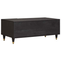 Produktbild för Kaffeebord Svart 100 x 54 x 40 cm Massivt mangoträ