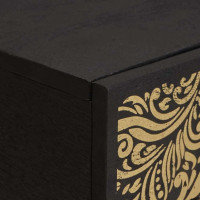 Produktbild för Kaffeebord Svart 100 x 54 x 40 cm Massivt mangoträ