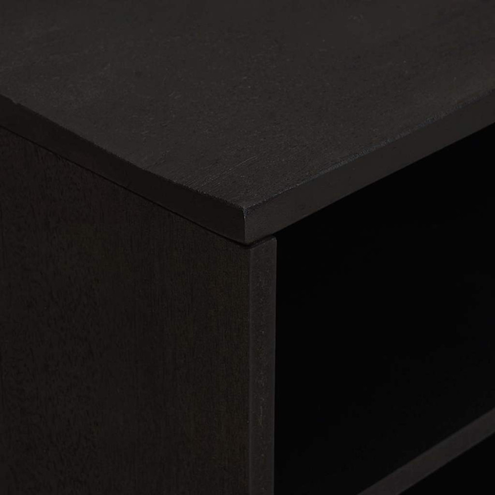 Produktbild för TV-skåp med hylla Svart 80 x 33 x 46 cm Massivt mangoträ