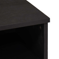 Produktbild för TV-skåp med låda Svart 100 x 33 x 46 cm Massivt mangoträ