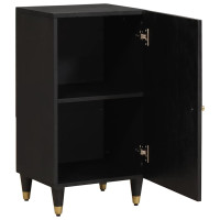 Produktbild för Sideboard med hylla Svart 40 x 33 x 75 cm Massivt mangoträ