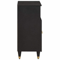 Produktbild för Sideboard med hylla Svart 60 x 33 x 75 cm Massivt mangoträ