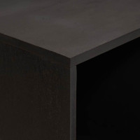 Produktbild för Sideboard med hylla Svart 80 x 33 x 75 cm Massivt mangoträ