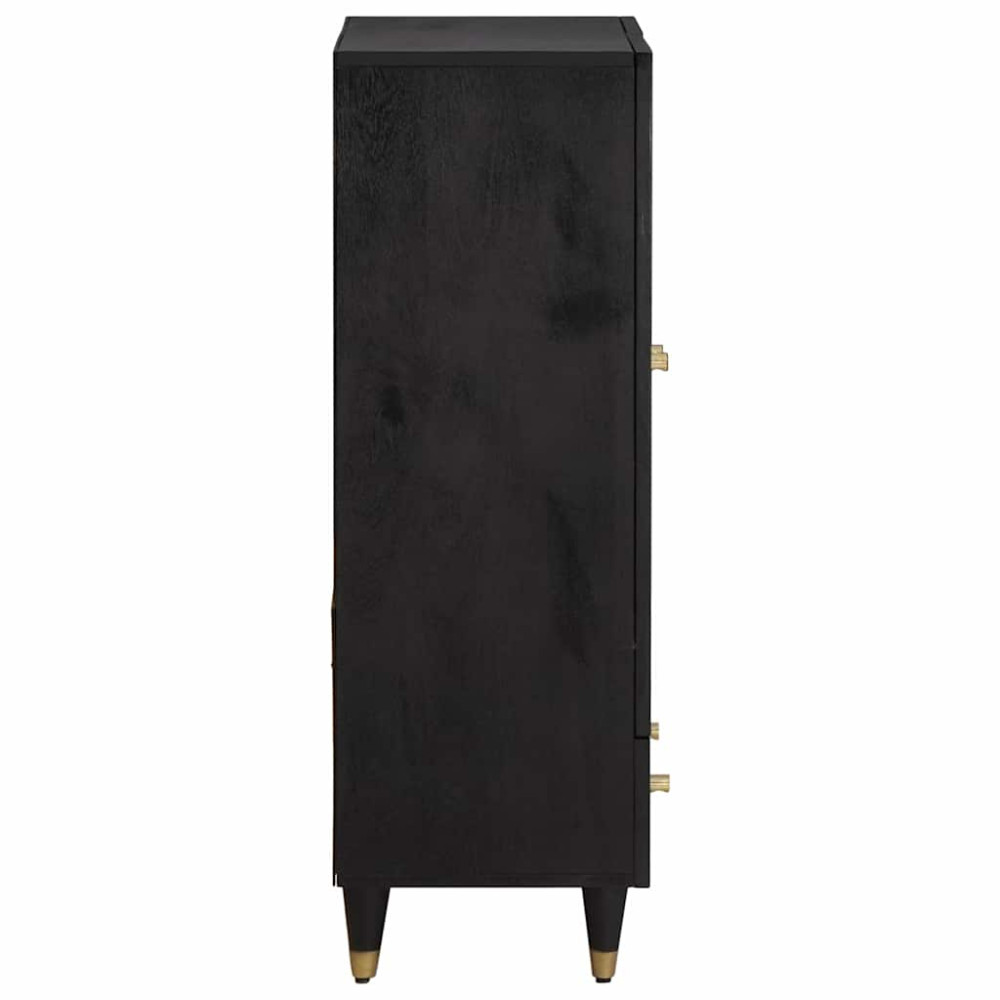 Produktbild för Skåp Svart 60 x 33 x 100 cm Massivt mangoträ