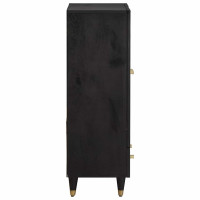 Produktbild för Skåp Svart 60 x 33 x 100 cm Massivt mangoträ