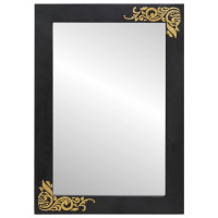 Produktbild för Badrumsspegel med spegel Svart och Silver 70 x 50 x 2,5 cm