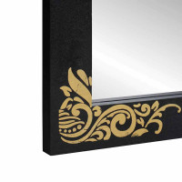 Produktbild för Badrumsspegel med spegel Svart och Silver 70 x 50 x 2,5 cm