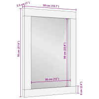 Produktbild för Badrumsspegel med spegel Svart och Silver 70 x 50 x 2,5 cm