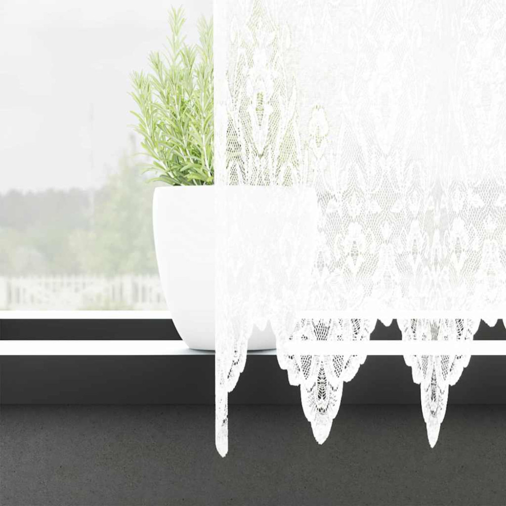 Produktbild för Spetsgardin med gardiner Vit 750 x 240 cm Polyester