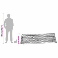 Produktbild för Kaninbur Silver 215 x 55 x 55 cm Galvaniserat Stål