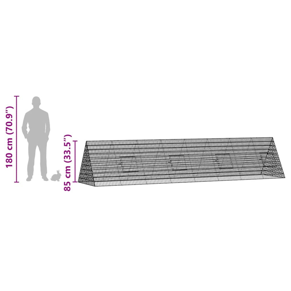 Produktbild för Kaninbur Silver 430 x 100 x 85 cm Galvaniserat Stål