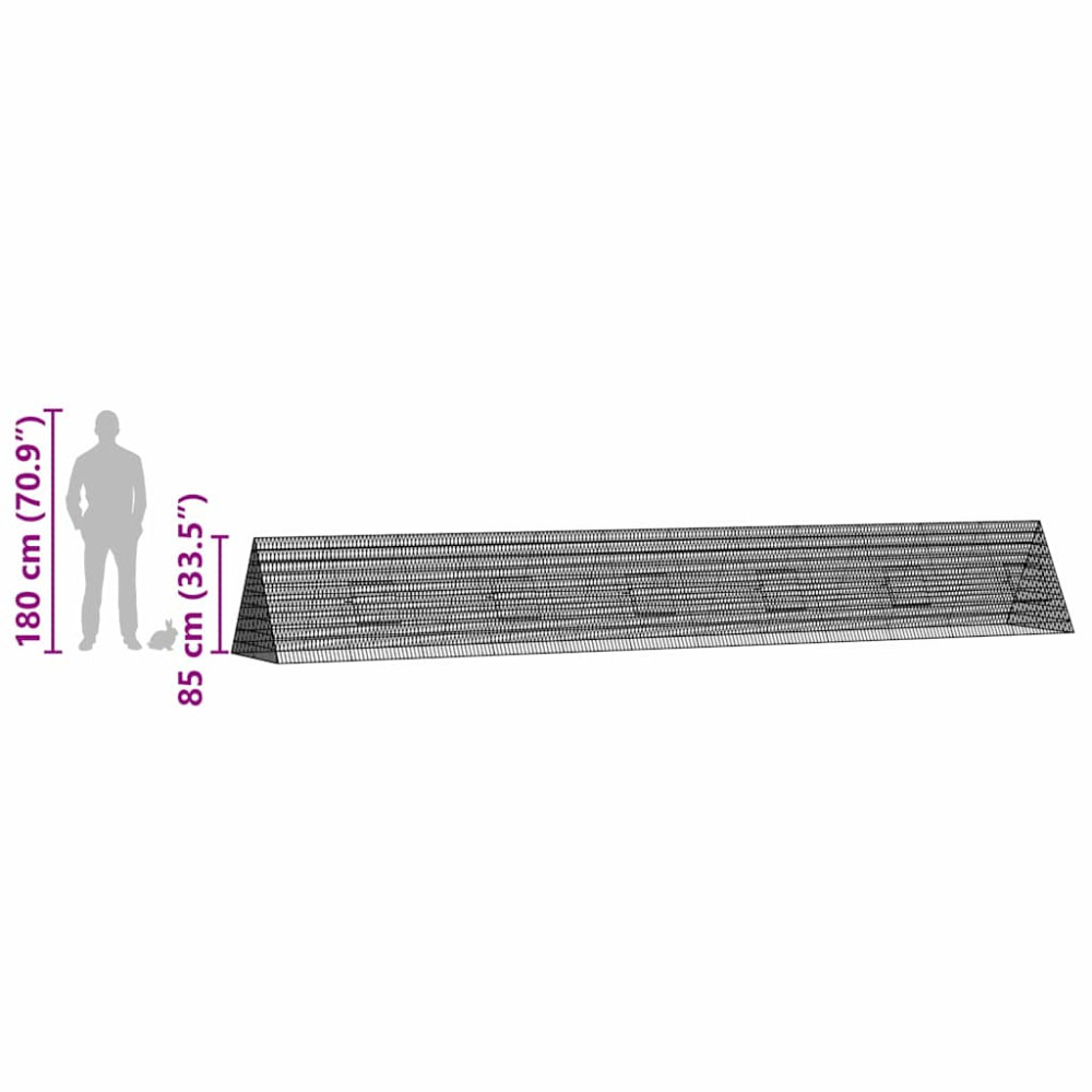 Produktbild för Kaninbur Silver 650 x 100 x 85 cm Galvaniserat Stål
