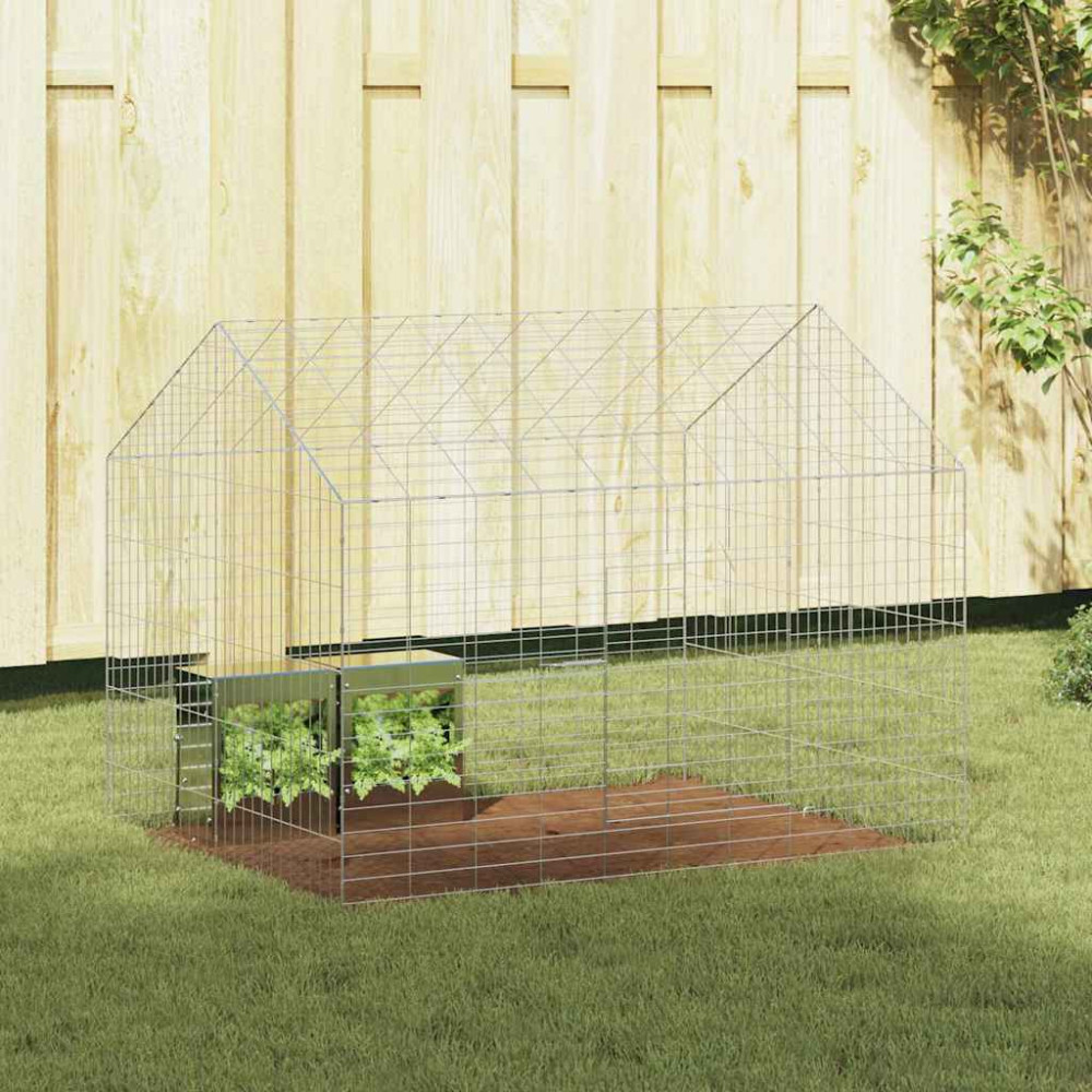 Produktbild för Kaninbur Silver 100 x 78 x 78 cm Galvaniserat Stål