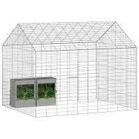 Produktbild för Kaninbur Silver 100 x 78 x 78 cm Galvaniserat Stål
