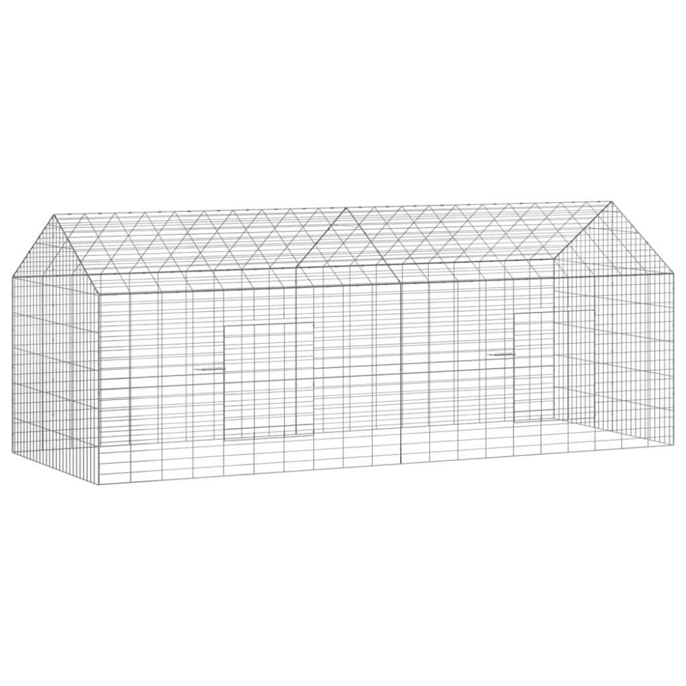 Produktbild för Kaninbur Silver 200 x 78 x 78 cm Galvaniserat Stål