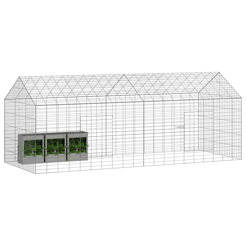 Produktbild för Kaninbur Silver 200 x 78 x 78 cm Galvaniserat Stål