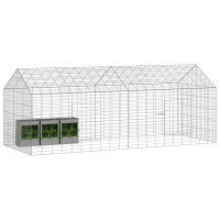 Produktbild för Kaninbur Silver 200 x 78 x 78 cm Galvaniserat Stål