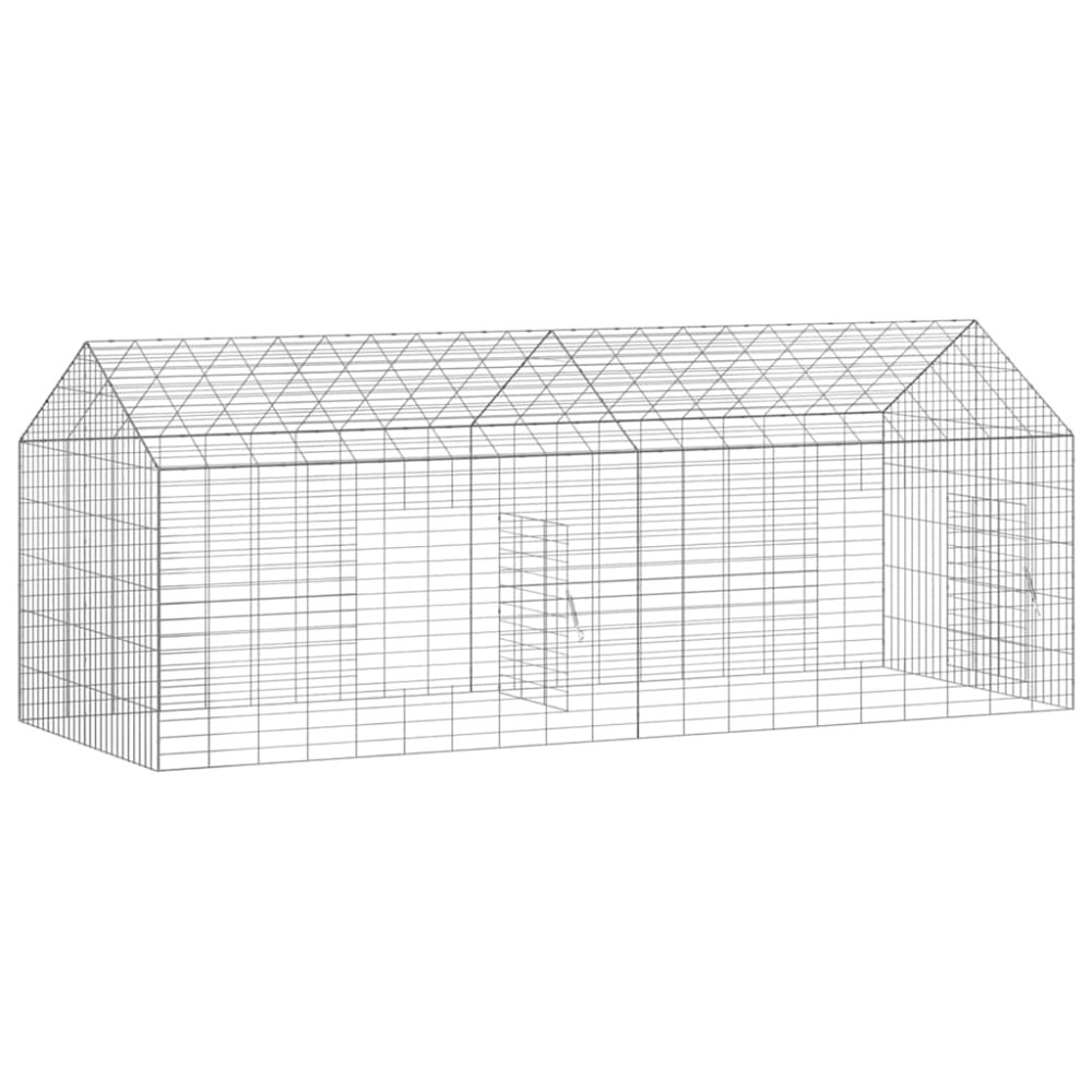 Produktbild för Kaninbur Silver 200 x 78 x 78 cm Galvaniserat Stål