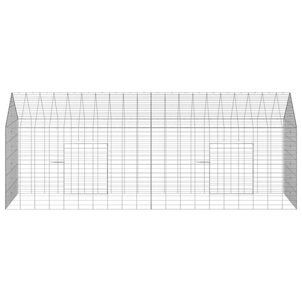 Produktbild för Kaninbur Silver 200 x 78 x 78 cm Galvaniserat Stål