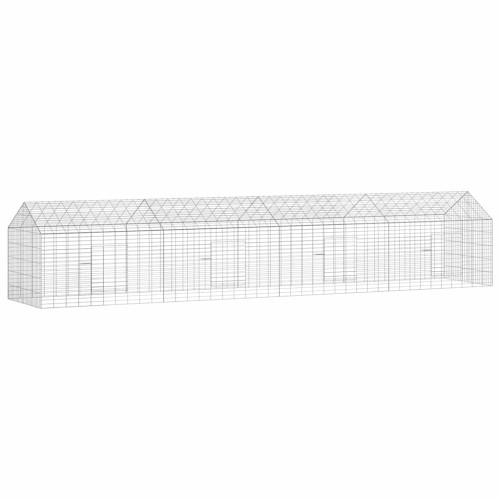 vidaXL Kaninbur Silver 400 x 78 x 78 cm Galvaniserat Stål