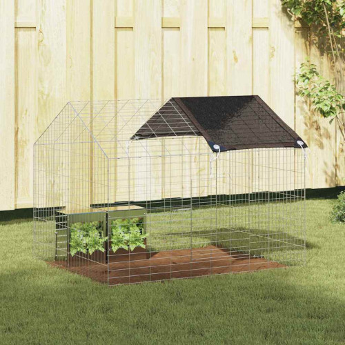 vidaXL Kaninbur Silver 100 x 78 x 78 cm Galvaniserat Stål