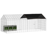 Produktbild för Kaninbur Silver 200 x 78 x 78 cm Galvaniserat Stål