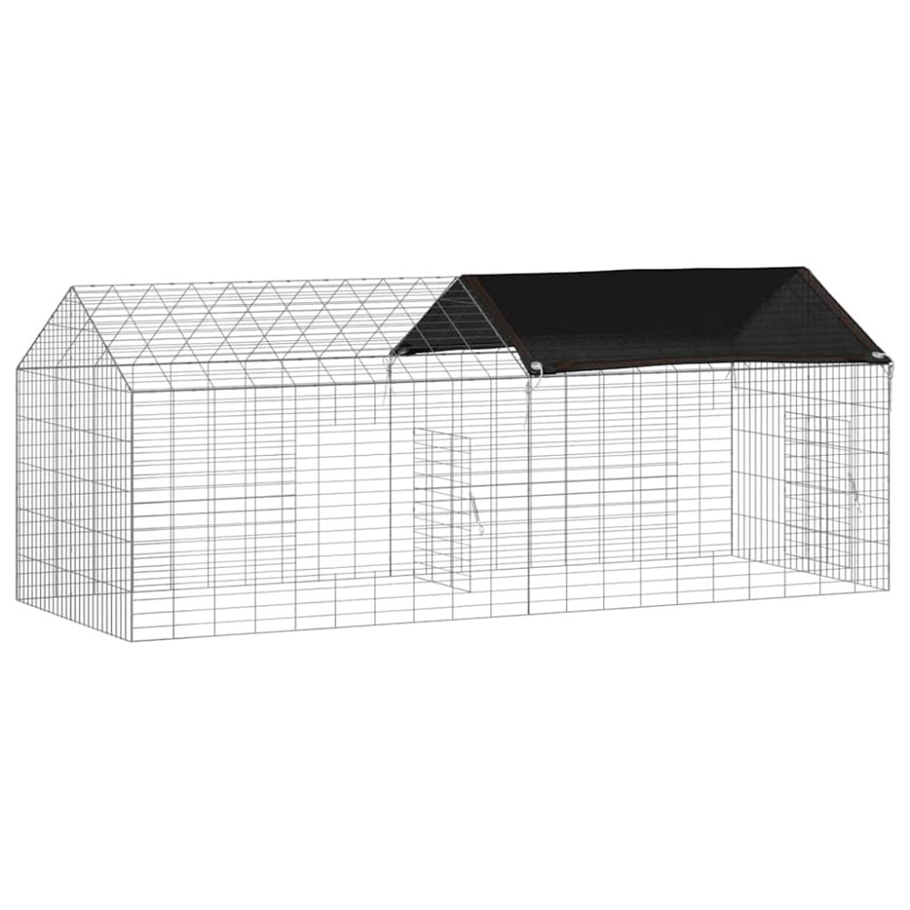 Produktbild för Kaninbur Silver 200 x 78 x 78 cm Galvaniserat Stål
