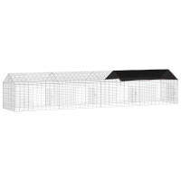 Produktbild för Kaninbur Silver 400 x 78 x 78 cm Galvaniserat Stål