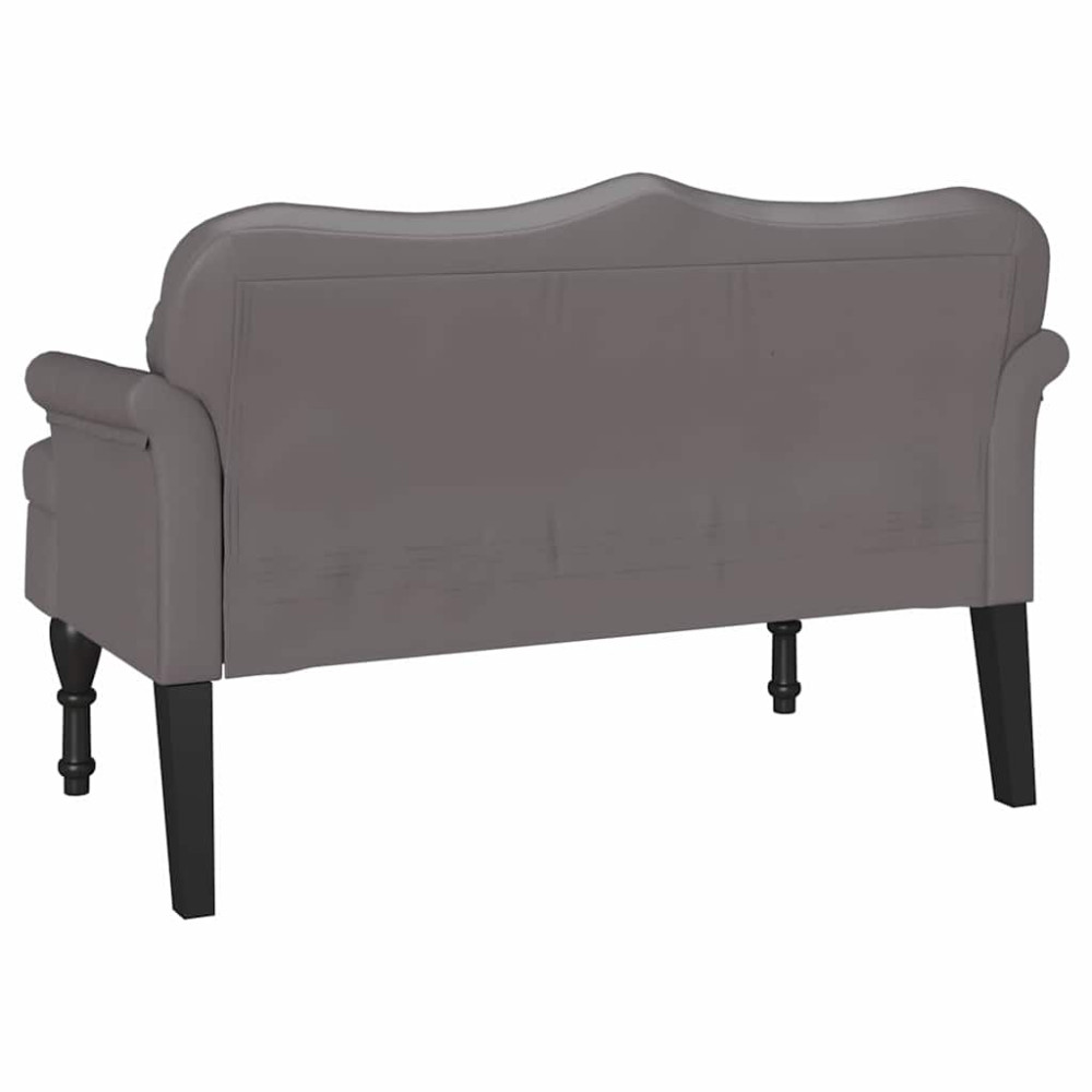 Produktbild för Chesterfield Bänk med kudde Grå 120,5 x 65 x 75 cm Konstläder
