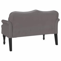 Produktbild för Chesterfield Bänk med kudde Grå 120,5 x 65 x 75 cm Konstläder