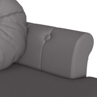 Produktbild för Chesterfield Bänk med kudde Grå 120,5 x 65 x 75 cm Konstläder