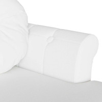 Produktbild för Chesterfield Bänk med kudde Vit 120,5 x 65 x 75 cm Konstläder