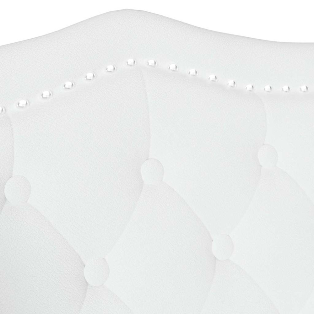 Produktbild för Chesterfield Bänk med kudde Vit 120,5 x 65 x 75 cm Konstläder