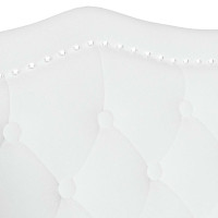 Produktbild för Chesterfield Bänk med kudde Vit 120,5 x 65 x 75 cm Konstläder
